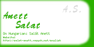 anett salat business card